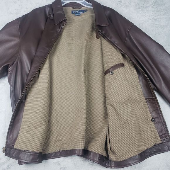 Polo Ralph Lauren Vintage Butter Soft Genuine Leather Jacket XL - Picture 15 of 16